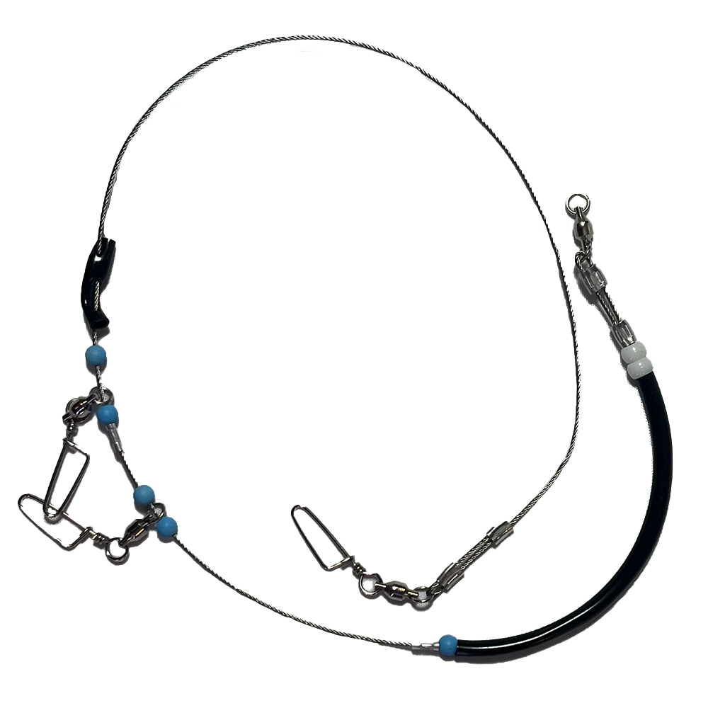 36"BIG FISH CABLE LEADER;2 HOOK(1 MOVABLE FOR /LG./BAIT)SHARK,GROUPER,ECT