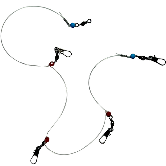 3 HOOKS,1WEIGHT SWIVELS 100 LB+BREAK STRENGTH FIGHT POWER LEADER