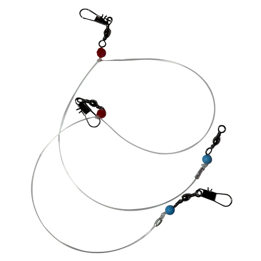 2 HOOKS,1WEIGHT SWIVELS 100 LB+BREAK STRENGTH FIGHT POWER LEADER