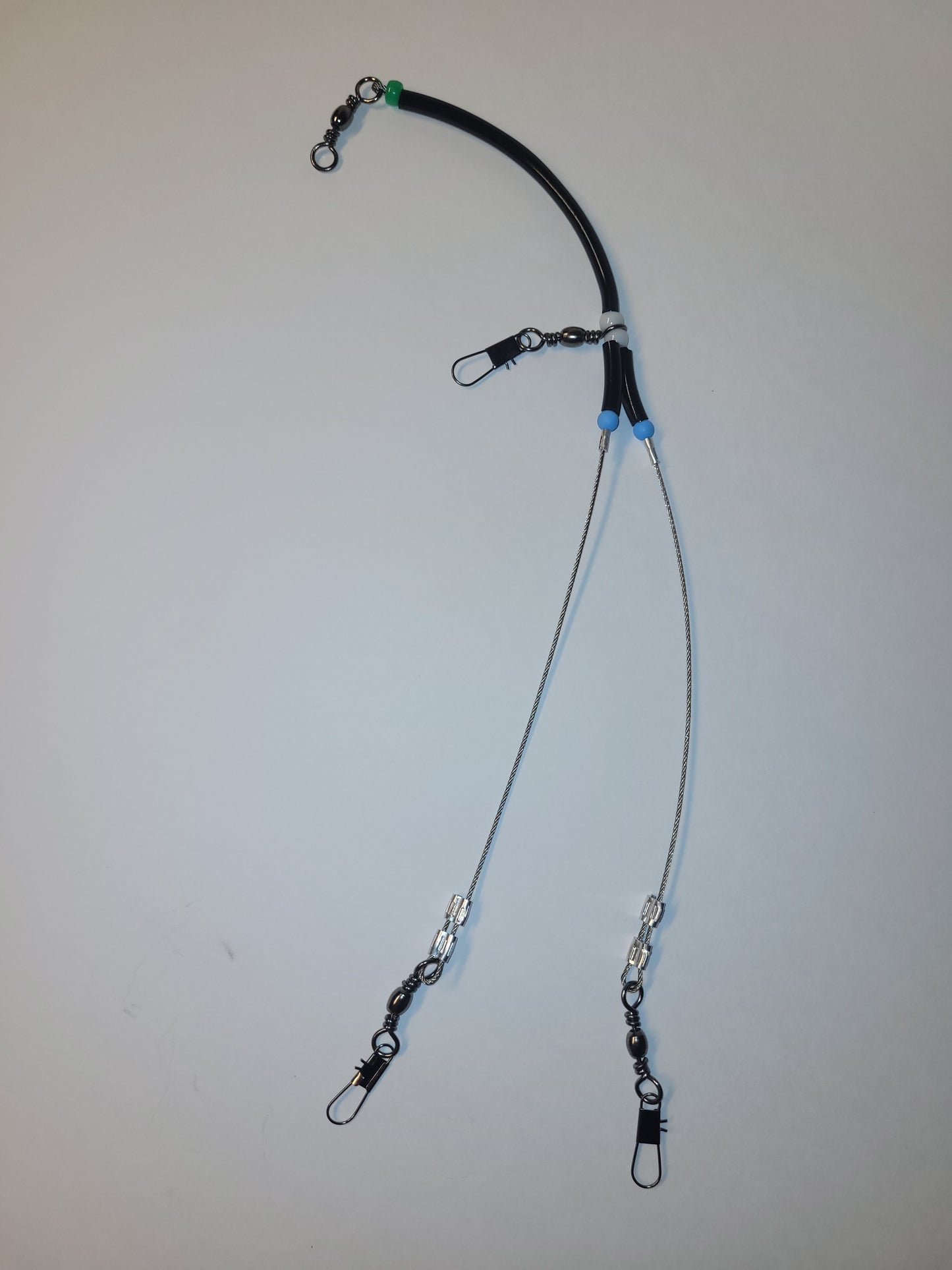 SALTWATER SHARK,RED FISH,BIG GAME FISH CABLE LEADER/2 HOOKS;1 WEIGHT SWIVEL