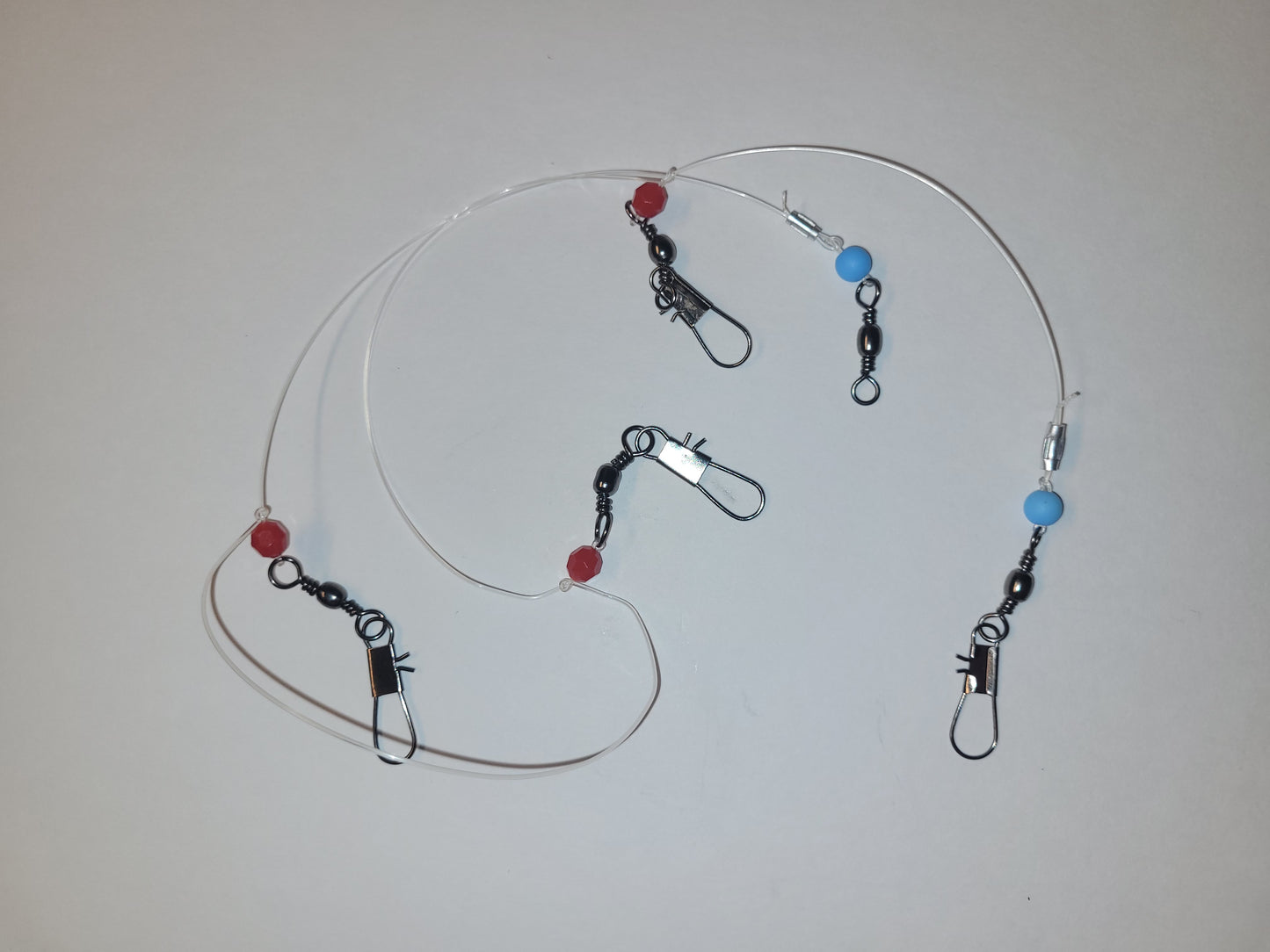 3 HOOKS,1WEIGHT SWIVELS 100 LB+BREAK STRENGTH FIGHT POWER LEADER